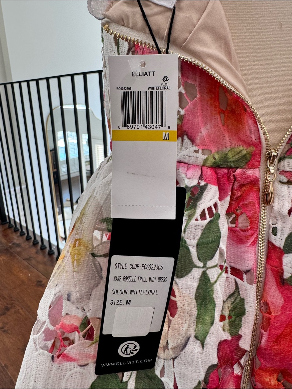 Elliatt Roselle Frill White Floral Midi Dress - Picture 9 of 13
